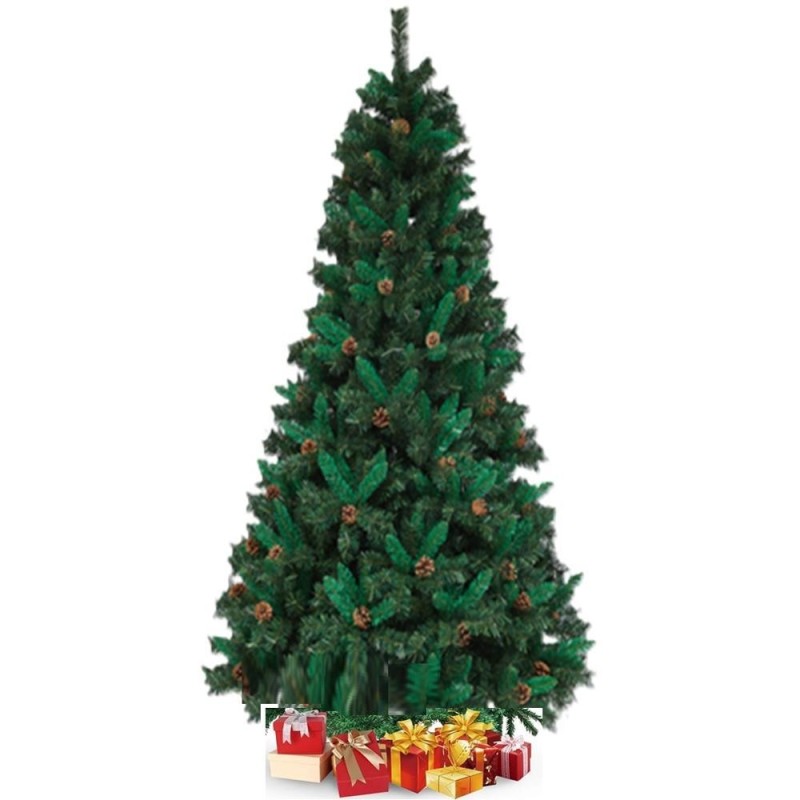 Set 2 x Brad Artificial, 90 cm, 100 Crengute, Suport din Plastic, Grunberg