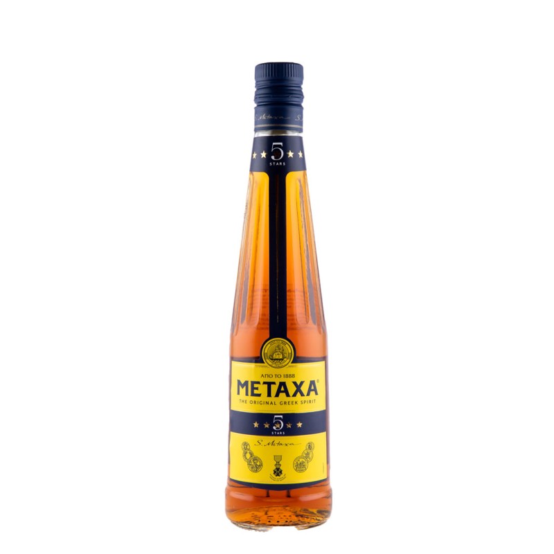 Set 2 x Brandy Metaxa 5 Stele, 38%, 0.5 l