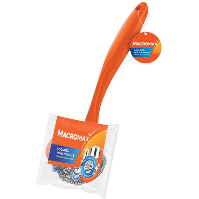 Set 2 x Burete de Vase Macromax, Inox, Spiralat, cu Maner