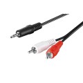 Set 2 x Cablu Audio 3.5mm Stereo Tata - 2 x RCA Tata, 1.5mm, Goobay