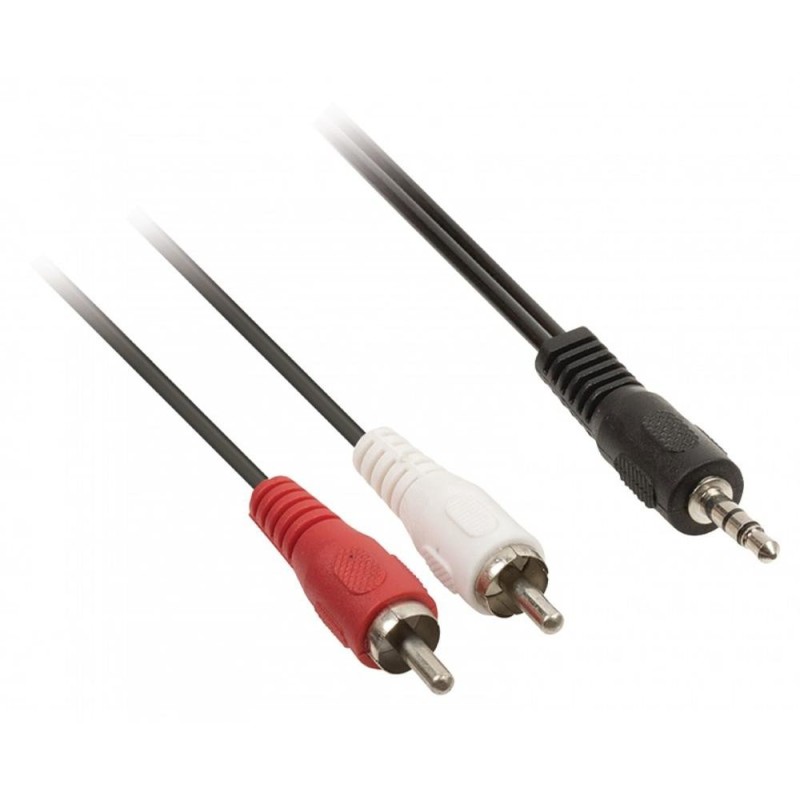 Set 2 x Cablu Audio Jack Stereo 3.5mm Tata - 2 x RCA Tata, Negru 3m, Goobay
