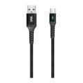 Set 2 x Cablu de Date si Incarcare USB 2.0 A Tata USB-C, 1 m, Indicator Incarcare, Well, Negru