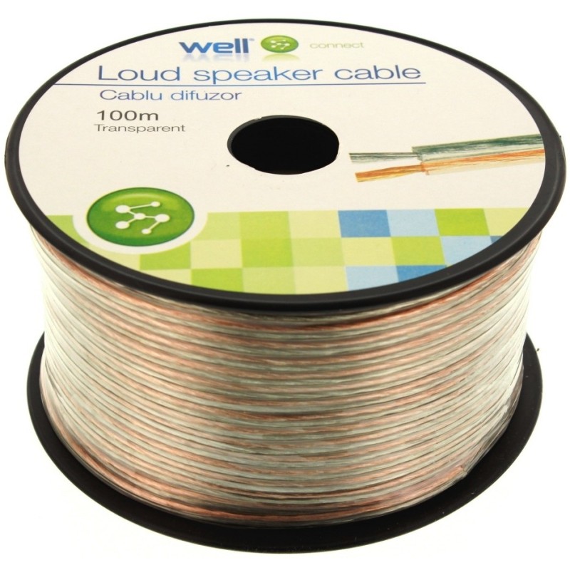 Set 2 x Cablu Difuzor Transparent 2 x 0.50mmp, 100m, Well