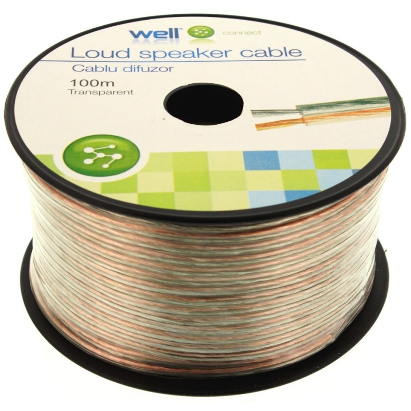 Set 2 x Cablu Difuzor Transparent 2 x 1.00mmp, 100m, Well