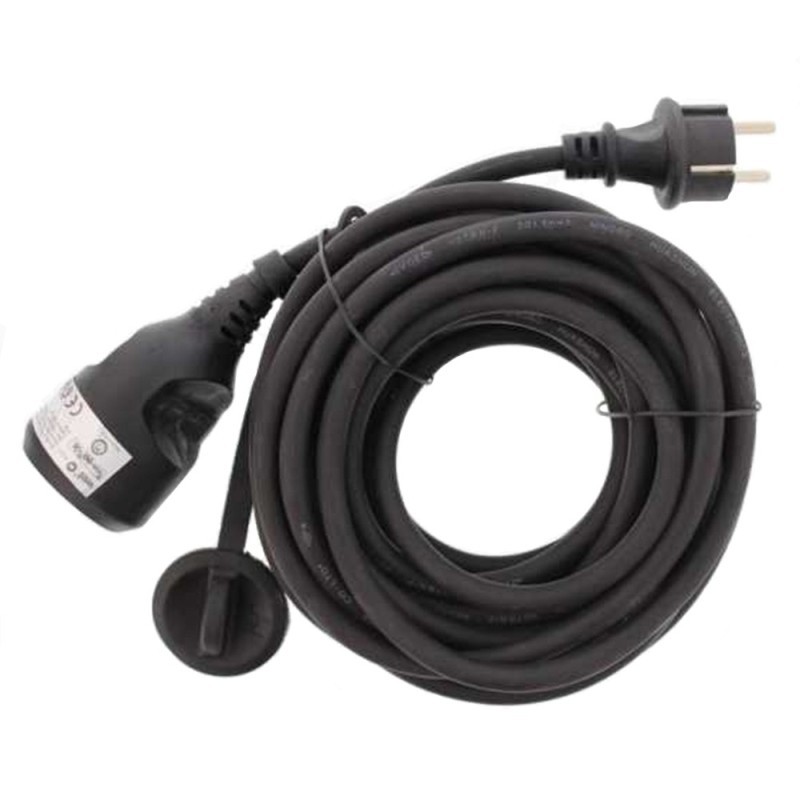 Set 2 x Cablu Prelungitor Electric Negru, IP44, Sectiune Cablu 3 x 1.5mm2, Lungime 10 m, Well