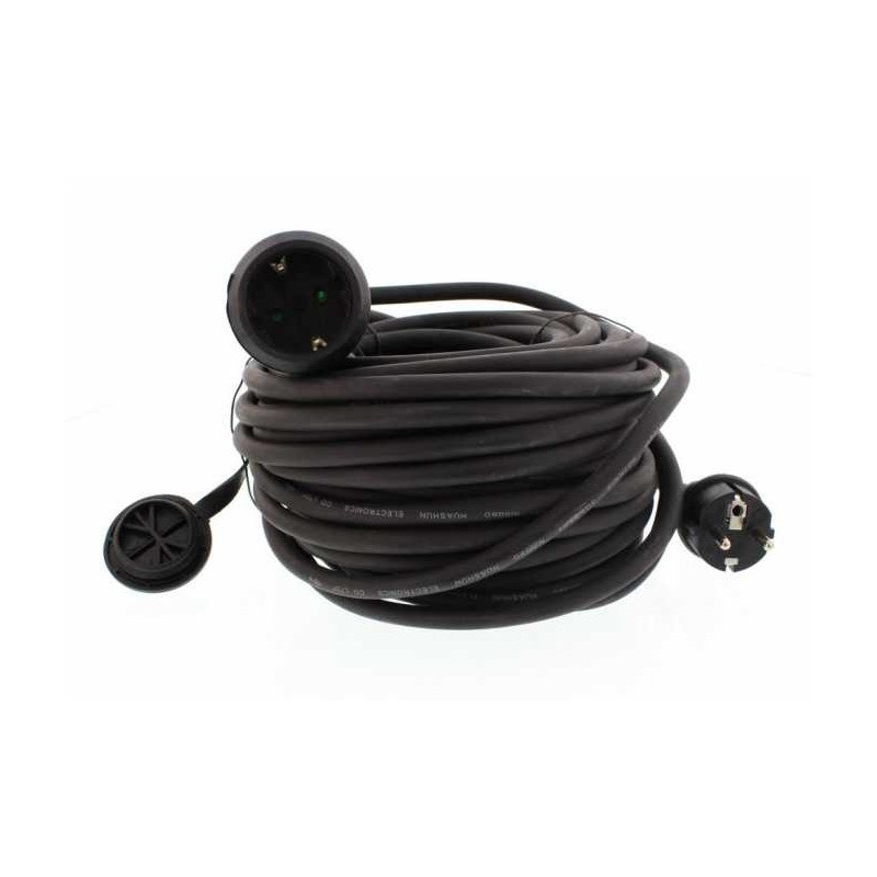 Set 2 x Cablu Prelungitor Electric Negru, IP44, Sectiune Cablu 3 x 1.5mm2, Lungime 20 m, Well