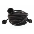Set 2 x Cablu Prelungitor Electric Negru, IP44, Sectiune Cablu 3 x 1.5mm2, Lungime 20 m, Well
