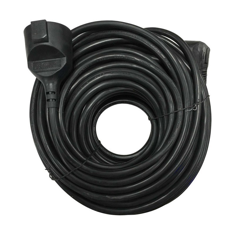 Set 2 x Cablu Prelungitor Electric Negru, IP44, Sectiune Cablu 3 x 1.5mm2, Lungime 30 m, Well