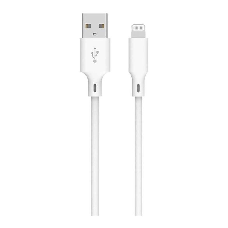 Set 2 x Cablu USB 2.0 A Tata, Lightning, 1 m, Alb, Well