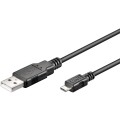 Set 2 x Cablu USB 2.0 A Tata - Micro USB, 1.8m, Negru, Goobay