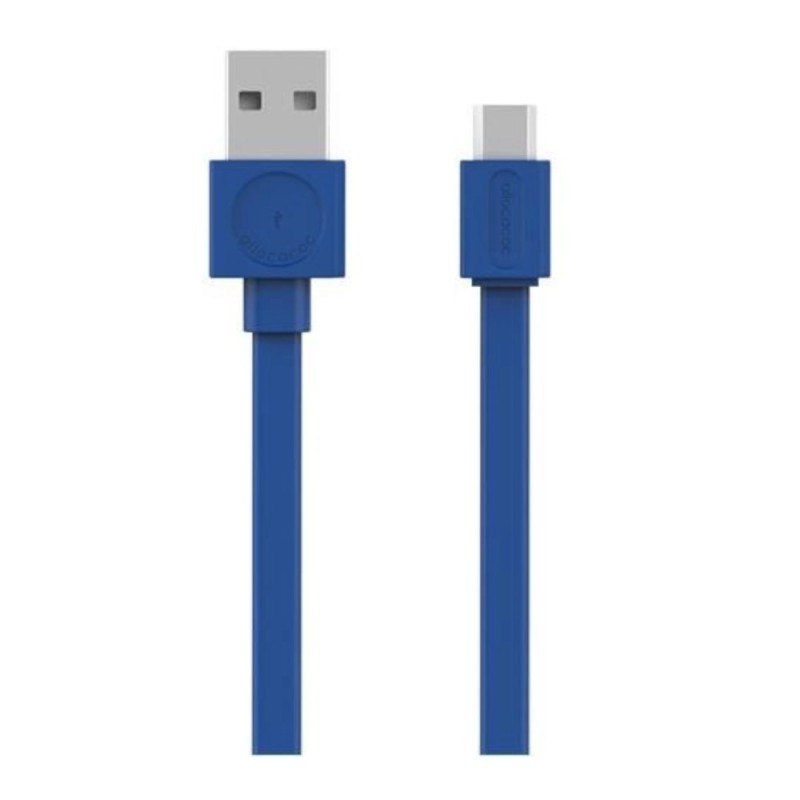 Set 2 x Cablu USB 2.0, Micro USB, 1.5 m, Albastru, Allocacoc