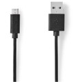 Set 2 x Cablu USB 2.0 USB-A Tata - Micro USB Tata, 2 m, Negru, Nedis