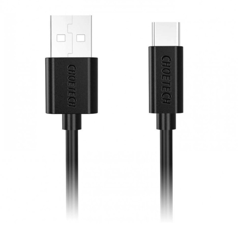 Set 2 x Cablu USB 2.0 USB-A Tata, USB-C Tata, 1 m, Negru, AC0002, Choetech