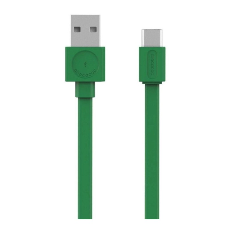 Set 2 x Cablu USB 2.0, USB-C, 1.5 m Verde, Allocacoc