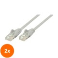 Set 2 x Cablu UTP Cat5e Mufat, 5.0 m, Patch Cord, Gri, Valueline