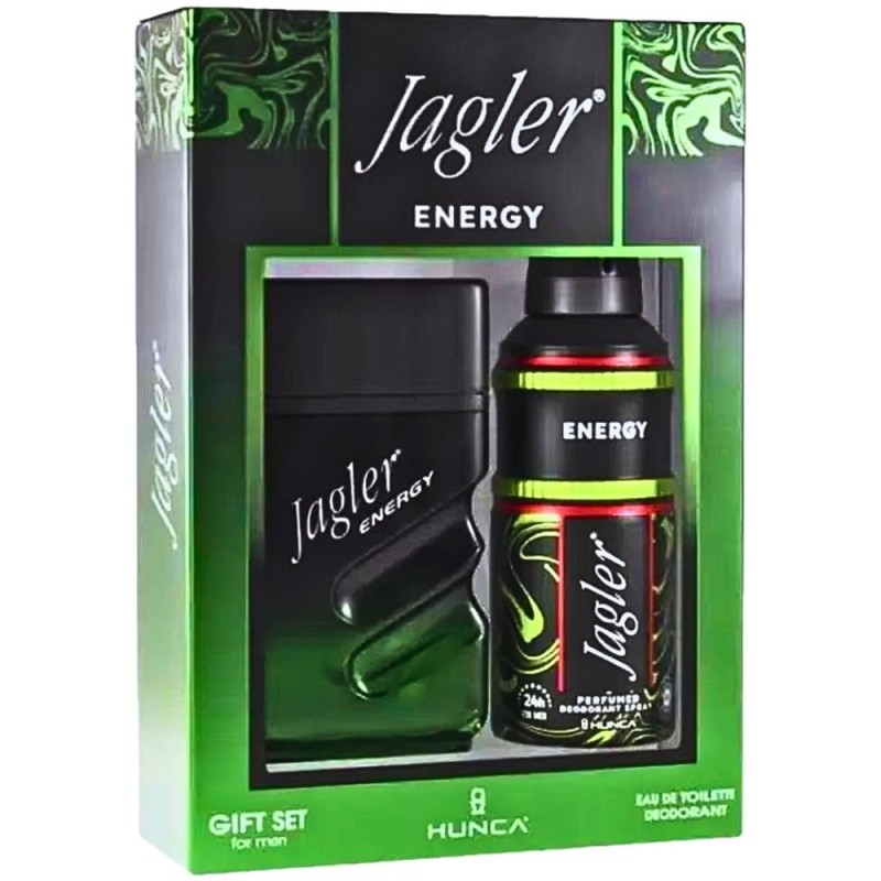 Set 2 x Cadou Barbati Jagler Energy, Apa de Toaleta 90 ml, Deodorant 150 ml