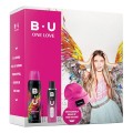 Set 2 x Cadou B.U. One Love, Femei, Apa de Toaleta 50 ml, Deodorant Spray pentru Corp 150 ml si Caciula Cadou