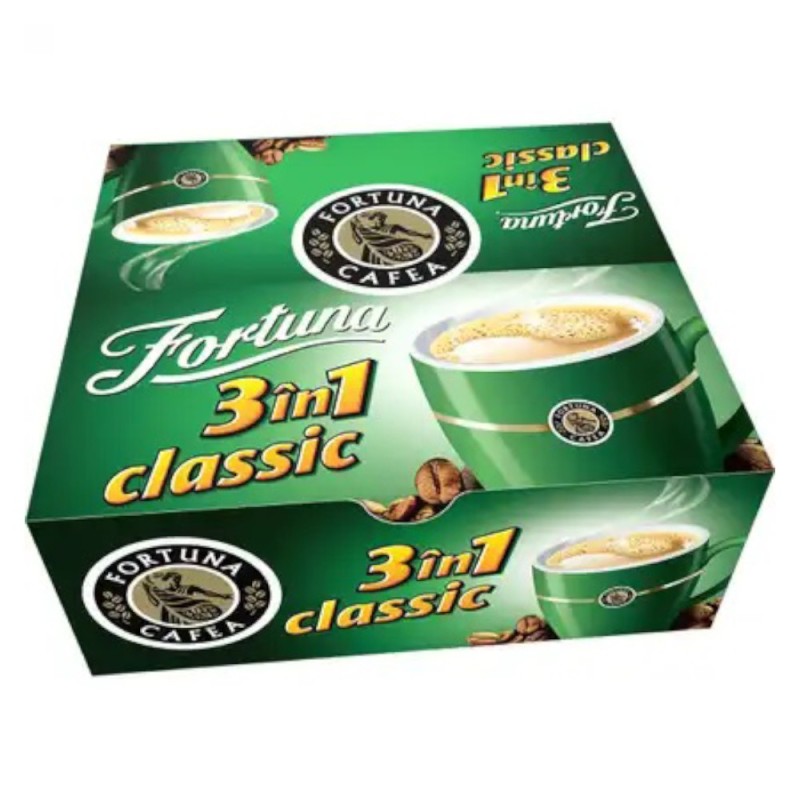 Set 2 x Cafea 3 in 1 Fortuna Classic, 24 Plicuri, 15.2 g