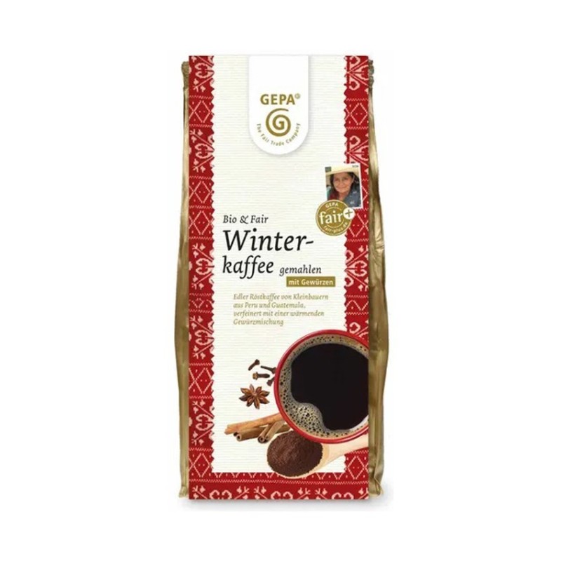 Set 2 x Cafea de Iarna Bio si Fairtrate, Macinata, cu Scortisoara, 250 g, Gepa