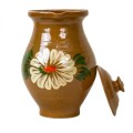 Set 2 x Cana din Lut, Pictata Traditional, cu Capac, Capacitate 1 l, Maro, Zilan