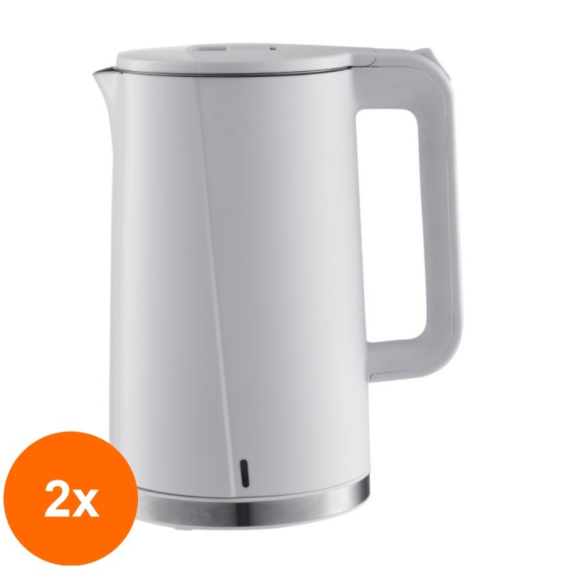 Set 2 x Cana Fierbator, Victronic, Alb, 1.7 l, 2200 W