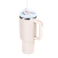 Set 2 x Cana Termica din Inox cu Paie, Perete Dublu, 1183 ml, Pastel, Newalor