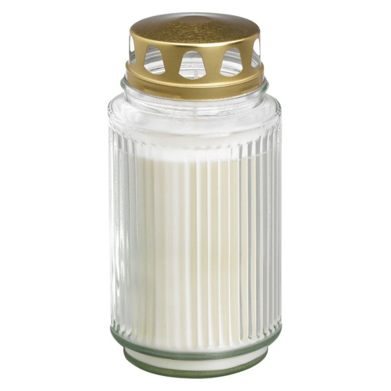 Set 2 x Candela Alba Bolsius din Sticla cu Capac Auriu, 100 Ore