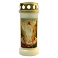 Set 2 x Candela Bolsius cu Capac, Nr. 6, Invierea Domnului, Alba, 70 Ore