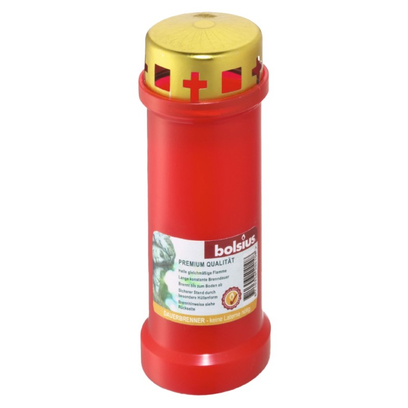 Set 2 x Candela Bolsius Nr. 6 cu Capac, Culoare Rosie