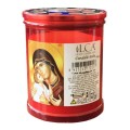 Set 2 x Candela cu Capac, Anti-vant, Rosu, Plastic