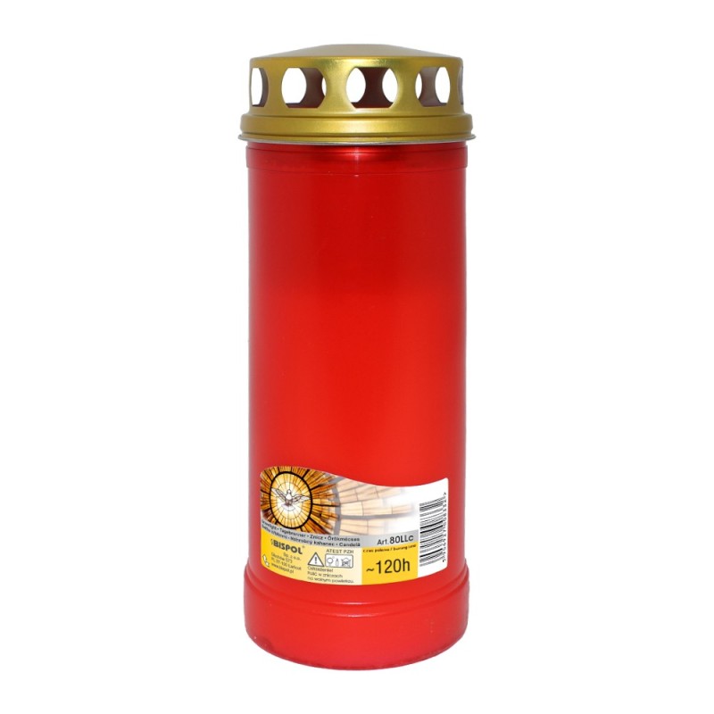 Set 2 x Candela cu Capac Italia 80 l Rosu, 120 Ore