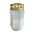 Set 2 x Candela din Plastic Alba, Mini Capela cu Capac, 40 Ore