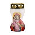 Set 2 x Candela din Plastic Clepsidra cu Maica Domnului, 50 Ore