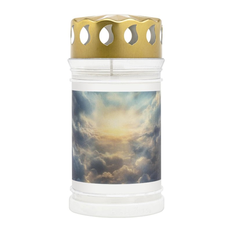 Set 2 x Candela din Plastic cu Capac, Alba, Model Cer, Bolsius, 120 Ore