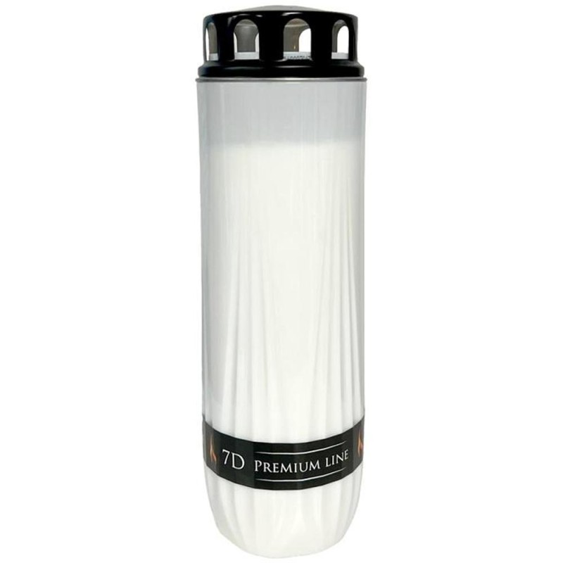 Set 2 x Candela din Plastic, cu Capac, Premium, Alb