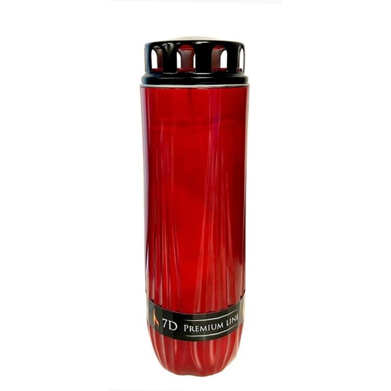 Set 2 x Candela din Plastic cu Capac, Premium, Rosu