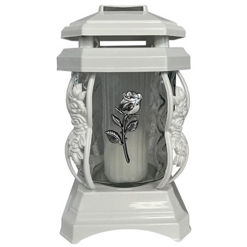 Set 2 x Candela din Sticla, Alba, 17 Ore