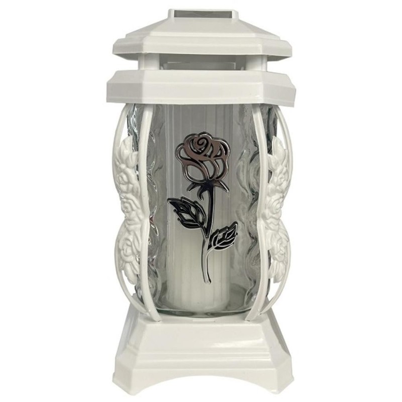 Set 2 x Candela din Sticla, Alba, 25 Ore