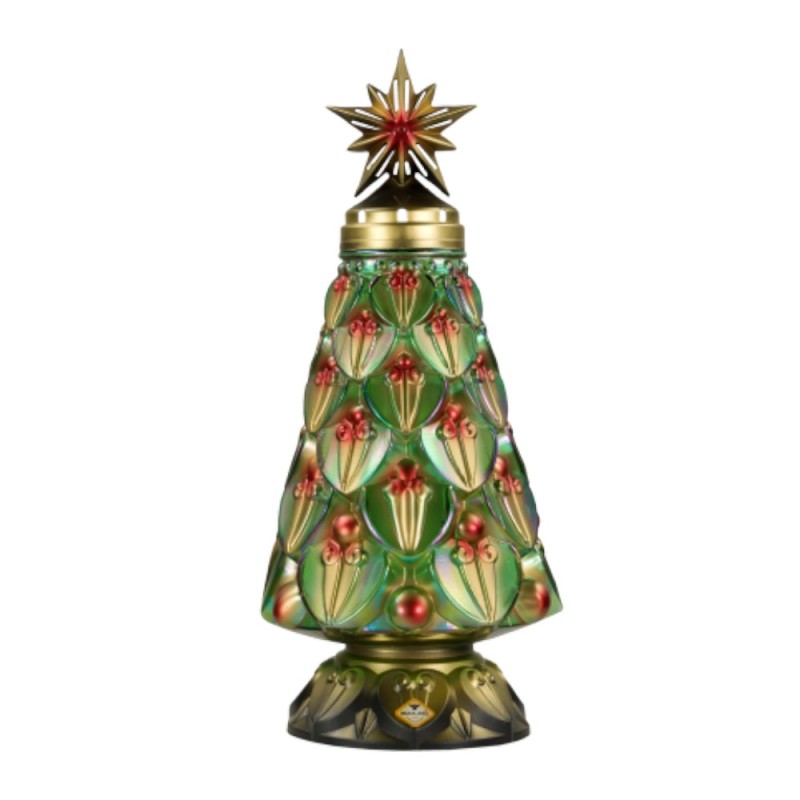 Set 2 x Candela din Sticla, Brad Impodobit cu Steluta