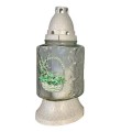Set 2 x Candela din Sticla cu Decoratiuni de Pasti, Iepure, Alb