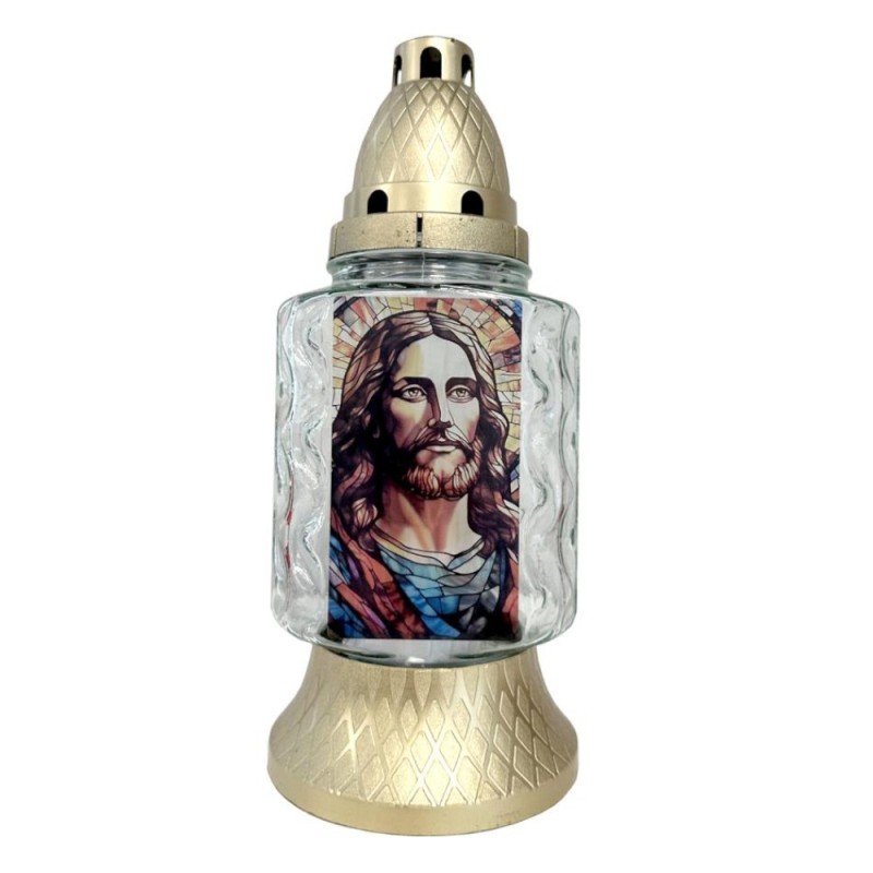 Set 2 x Candela din Sticla, Model Hristos