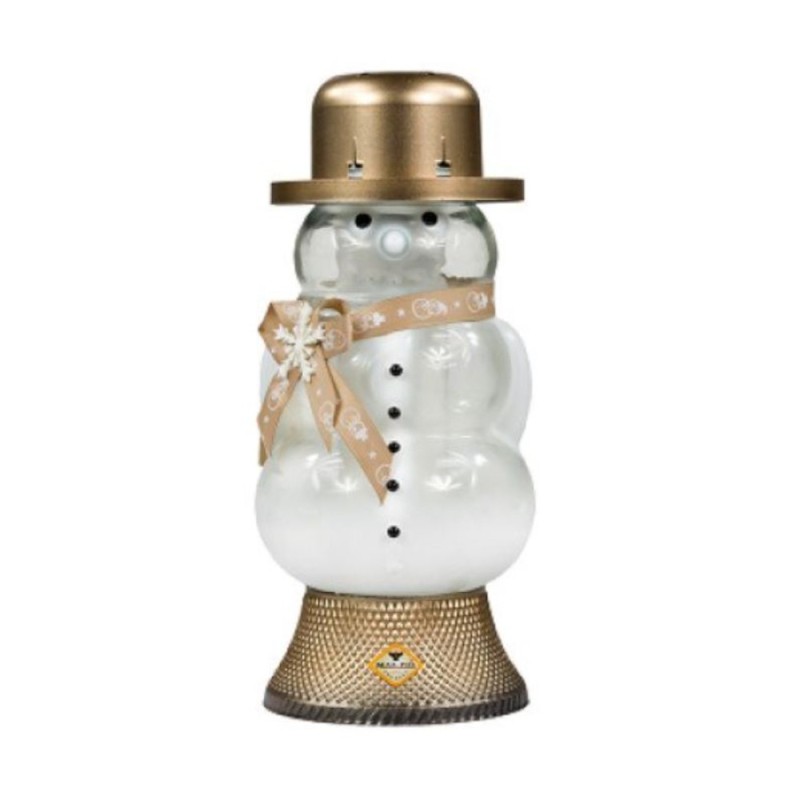 Set 2 x Candela din Sticla, Om de Zapada, Auriu / Argintiu, CH-OMZ-GS