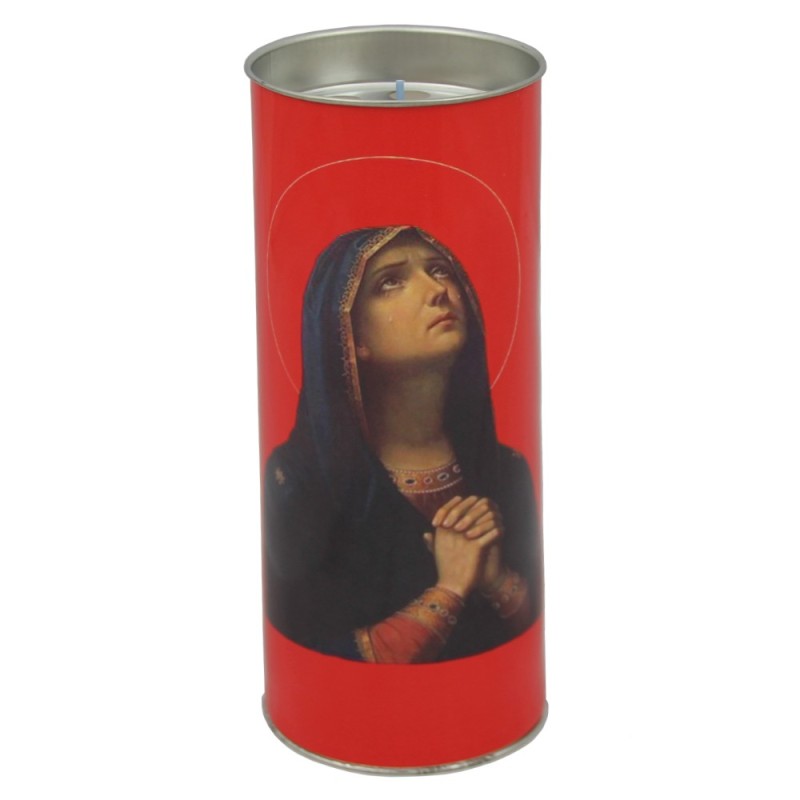 Set 2 x Candela Ecologica cu Capac Anti-Vant Maica Domnului, 140 Ore