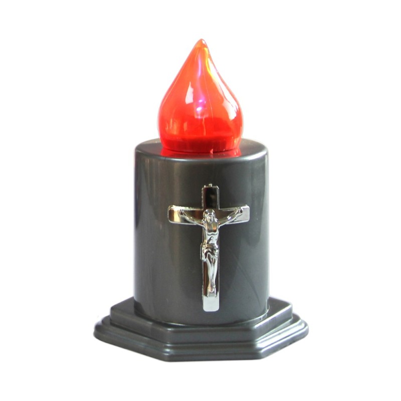 Set 2 x Candela Electronica din Plastic Argintie 50 Zile, Baterii Incluse