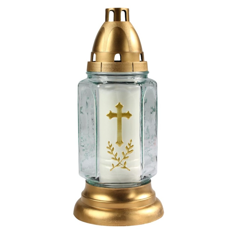 Set 2 x Candela Felinar din Sticla Bispol 3005 Alb, 42 Ore