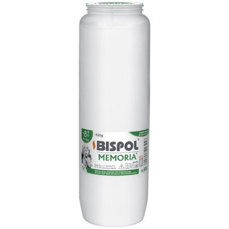 Set 2 x Candela Rezerva Bispol cu Ulei Alb 185 Ore