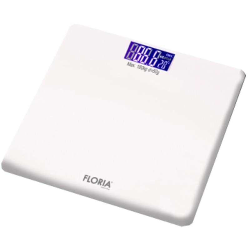 Set 2 x Cantar de Baie Floria, Sticla, Indicator Descarcare Baterie, 150 kg, Alb