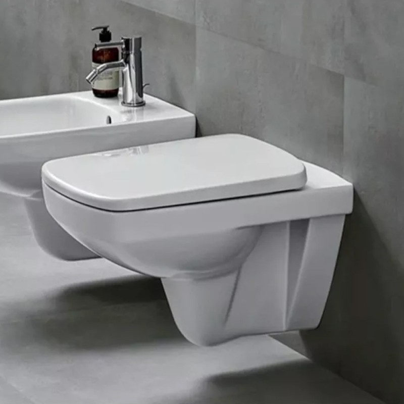 Set 2 x Capac WC, Geberit Selnova Square, Forma Patrata, Alb