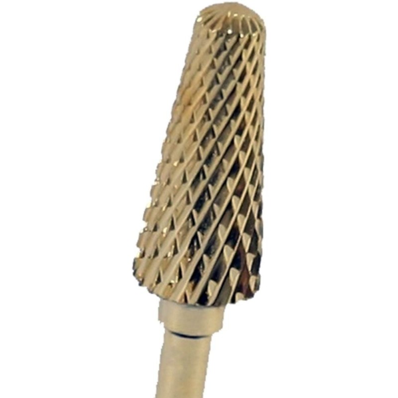 Set 2 x Capete de Freza Unghii Aurita din Carbid, 6 x 14 mm, Forma Conica, Granulatie Medie, pentru Indepartare Gel si Acril