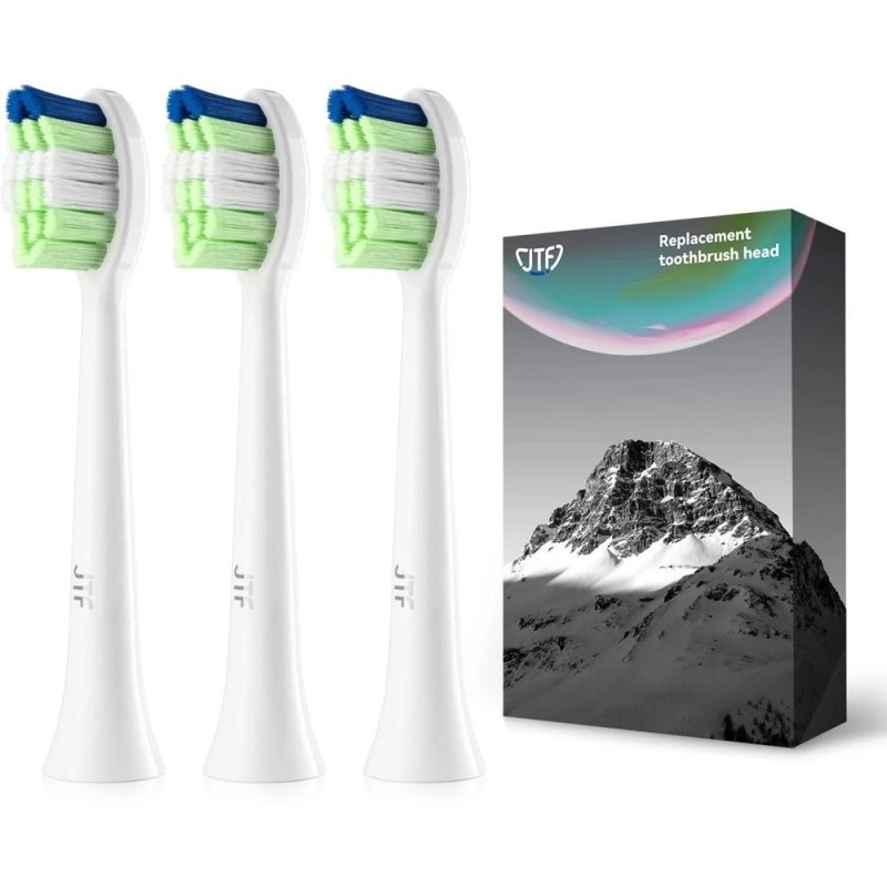 Set 2 x Capete Periuta Dinti Electrica, JTF Sonic, Albe, P200, 3 Bucati/Cutie